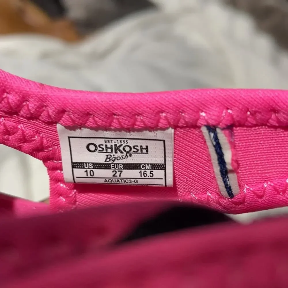 Oshkosh 10 blue pink Velcro water shoe nwot